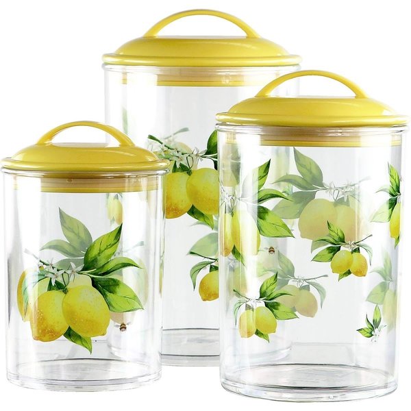 Reston Lloyd Acrylic Canister Set  Fresh Lemons 11419